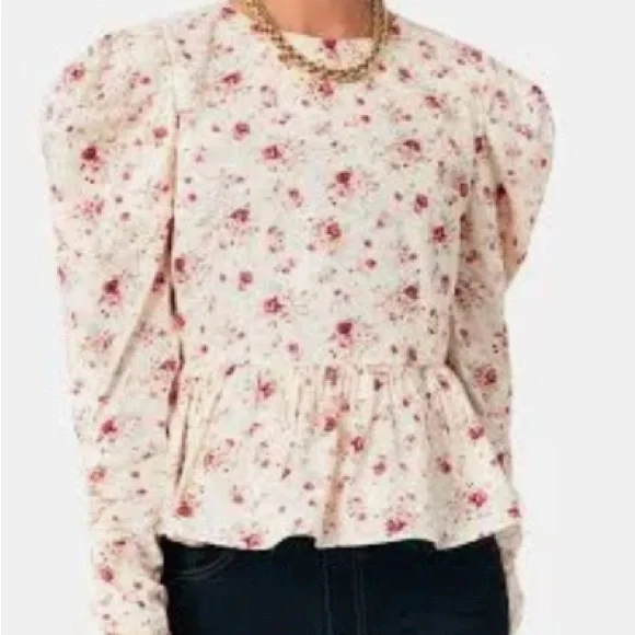 NWT Hyacinth House Floral Peplum Blouse Size XS - Picture 2 of 16